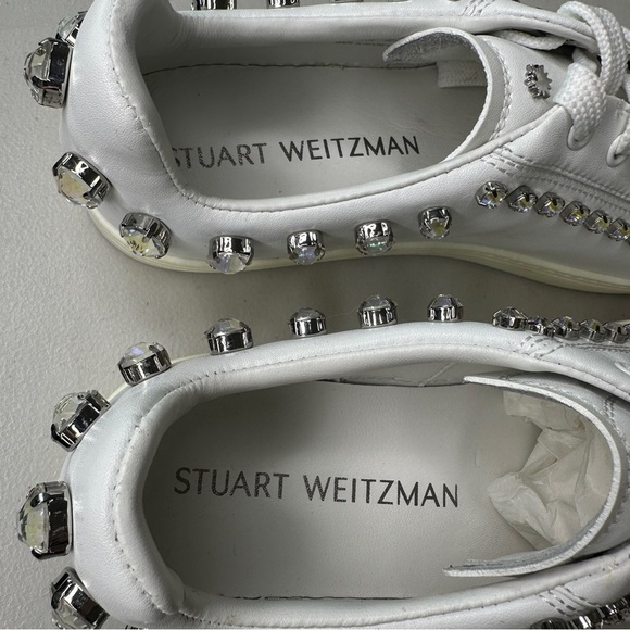 Stuart Weitzman Goldie Shine Crystal Embellished Sneakers Size 8.5 Fits a 9 - Picture 5 of 10